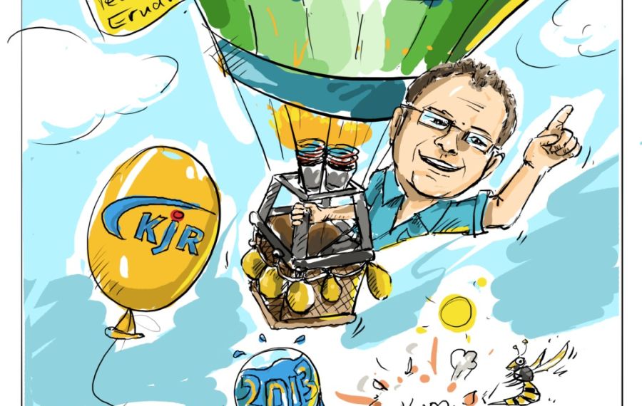 Illustration eines Heißluftballons zum 50. Geburtstag